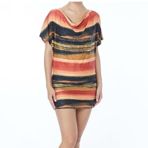 Carmen Marc Valvo Pacific Sunset Swim Cover Up Small